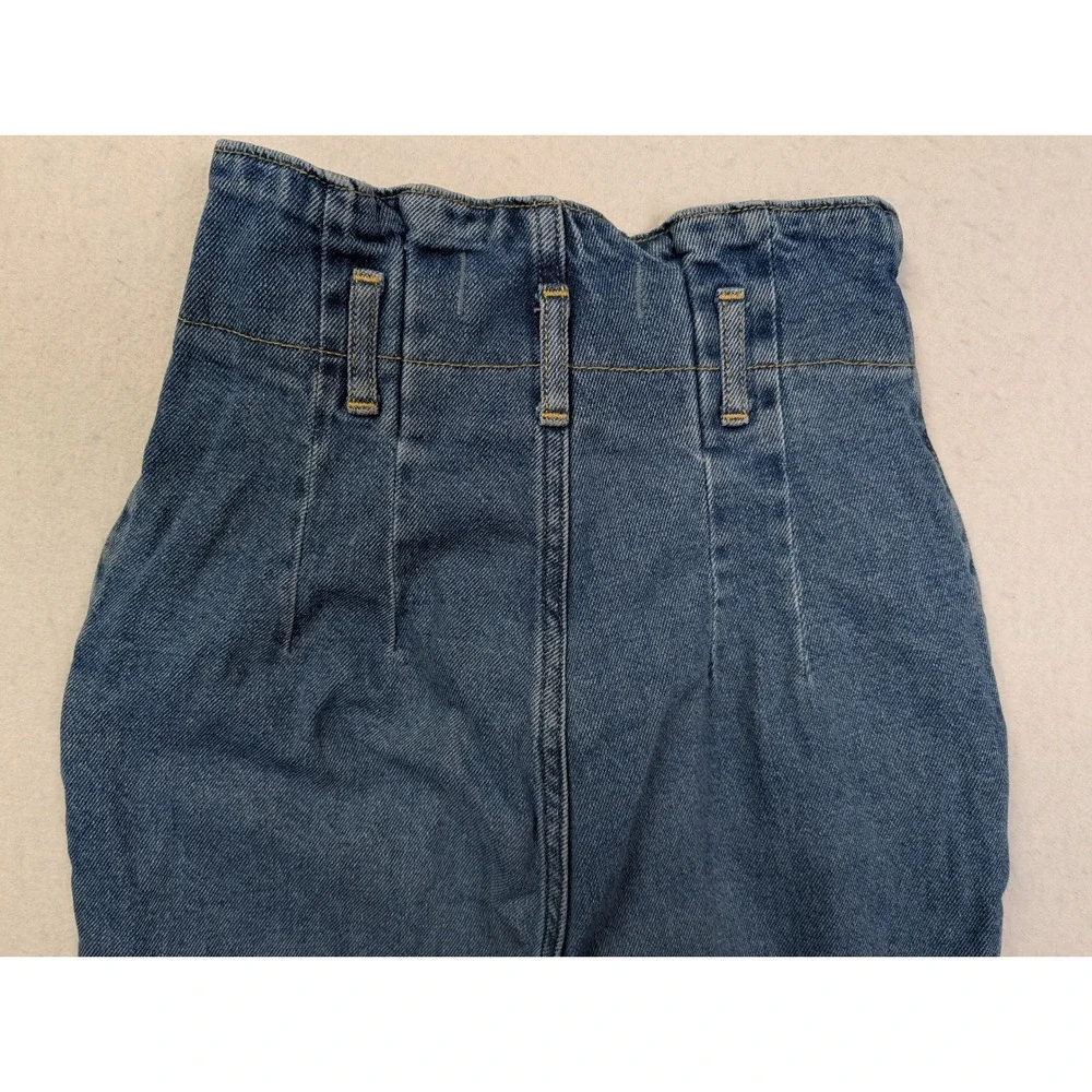 Abercrombie Fitch Womens Jeans 24 / 00R Ultra High Rise Paperbag Pleated Blue